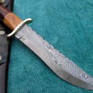 CUSTOM MANUFACTURED HANDMADE BEAUTIFUL DAMASCUS STEEL HUNTING BOWIE KNIFE