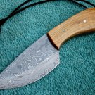 HANDMADE CUSTOM MANUFACTURED DAMASCUS STEEL SKINNING KNIFE (HK-252)
