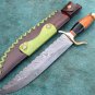 STUNNING  HANDMADE CUSTOM MANUFACTURED DAMASCUS STEEL HUNTING BOWIE KNIFE .