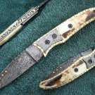 HANDMADE CUSTOM MANUFACTURED DAMASCUS STEEL POCKET FOLDING KNIFE (HK-426)
