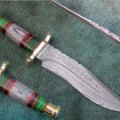 HANDMADE CUSTOM MADE BEAUTIFUL DAMASCUS STEEL UNIQUE HUNTING KNIFE (HK-499)
