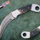 CUSTOM MADE HANDMADE DAMASCUS STEEL FULL TANG HUNTING KARAMBIT KNIFE.(HK20