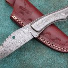 HANDMADE CUSTOM MANUFACTURED DAMASCUS STEEL FULL TANG  RARE HUNTING KNIFE