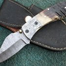 HANDMADE CUSTOM MANUFACTURED DAMASCUS STEEL FOLDING KNIFE WCHSK  (HK-390-9)