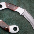 HANDMADE CUSTOM MADE FULL TANG DAMASCUS STEEL HUNTING KARAMBIT KNIFE (HK-201-4)