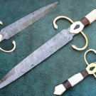 ONE OF A KIND HANDMADE CSTOM MANUFACTURED DAMASCUS STEEL SWORD KNIFE  (HK-439)