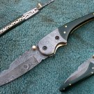 HANDMADE CUSTOM MADE DAMASCUS STEEL POCKET FOLDING KNIFE ( HK-500)