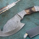 CUSTOM MADE HANDMADE BEAUTIFUL DAMASCUS STEEL FULL TANG HUNTING GUT HOOK KNIFE (HK-232)