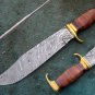 CUSTOM MADE HANDMADE BEAUTIFUL DAMASCUS STEEL HUNTING BOWIE KNIFE (HK-503)