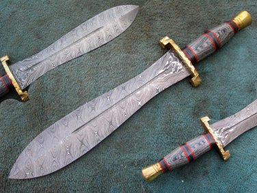 HANDMADE CUSTOM MADE DAMASCUS STEEL HUNTING DAGGER KNIFE (HK-501)