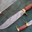CUSTOM MADE HANDMADE DAMASCUS STEEL HUNTING BOWIE KNIFE (HK-506)