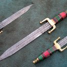 HANDMADE CUSTOM MANUFACTURED DAMASCUS STEEL HUNTING DAGGER KNIFE (HK-504)