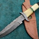 CUSTOM MADE BEAUTIFUL DAMASCUS STEEL HUNTING RARE BOWIE KNIFE