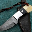 BEAUTIFUL HANDMADE CUSTOM DAMASCUS STEEL FULL TANG  SKINNER KNIFE BY WCHSK