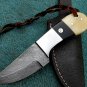 BEAUTIFUL HANDMADE CUSTOM DAMASCUS STEEL FULL TANG  SKINNER KNIFE BY WCHSK
