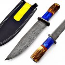 SUPERB HANDMADE DAMASCUS BLADE HUNTING KNIFE HUNTING BOWIE KNIFE