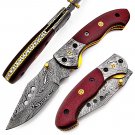 SUPERB CUSTOM HAND MADE DAMASCUS BLADE FOLDING KNIFE (HK-511)