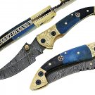 GORGEOUS CUSTOM HANDMADE DAMASCUS STEEL FOLDING POCKET KNIFE