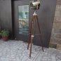Authentic Designer's Spotlight Floor Lamp With Brown Tripod Stand Chrome Light