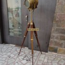 VINTAGE DESIGNERS ANTIQUE FLOOR SPOTLIGHT WITH ADJUSTABLE ANTIQUE TRIPOD STAND