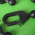 Replacement Railed Black Plastic Ball End Hooks for Gazebo Curtains or Mosquito Netting