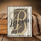 Personalized Rustic State Shape Sign