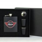 Personalized Black Flask Set with Shot Glasses