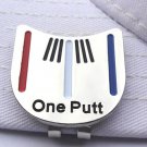 One Putt Golf Putting Alignment Tool Ball Marker with Hat Clip- Red White Blue