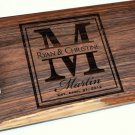 Large Initial Wood Cutting Board (Maple or Cherry) 8 x 14 inches