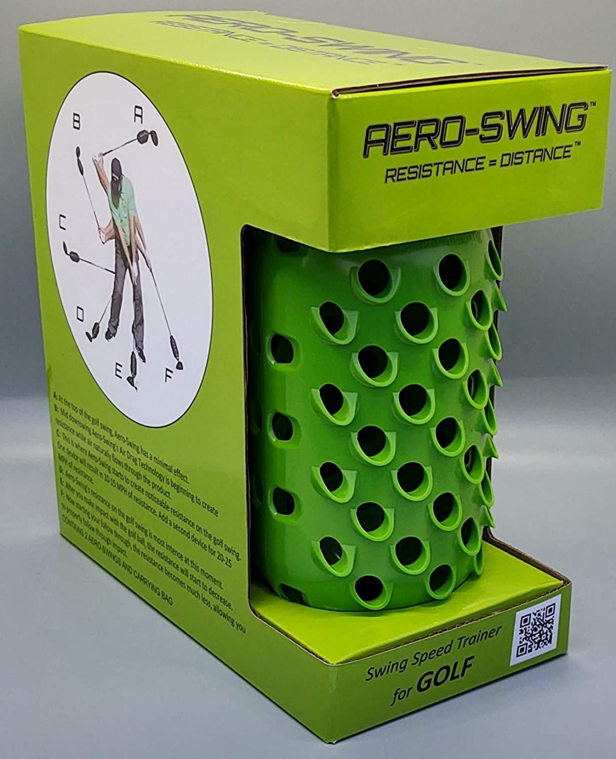 AEROSWING Green Revolutionary Swing Speed Trainer HIT Golf Balls
