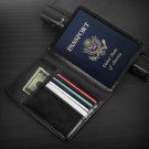 USA Leather Travel Passport Wallet Holder  RFID Blocking ID Card Case