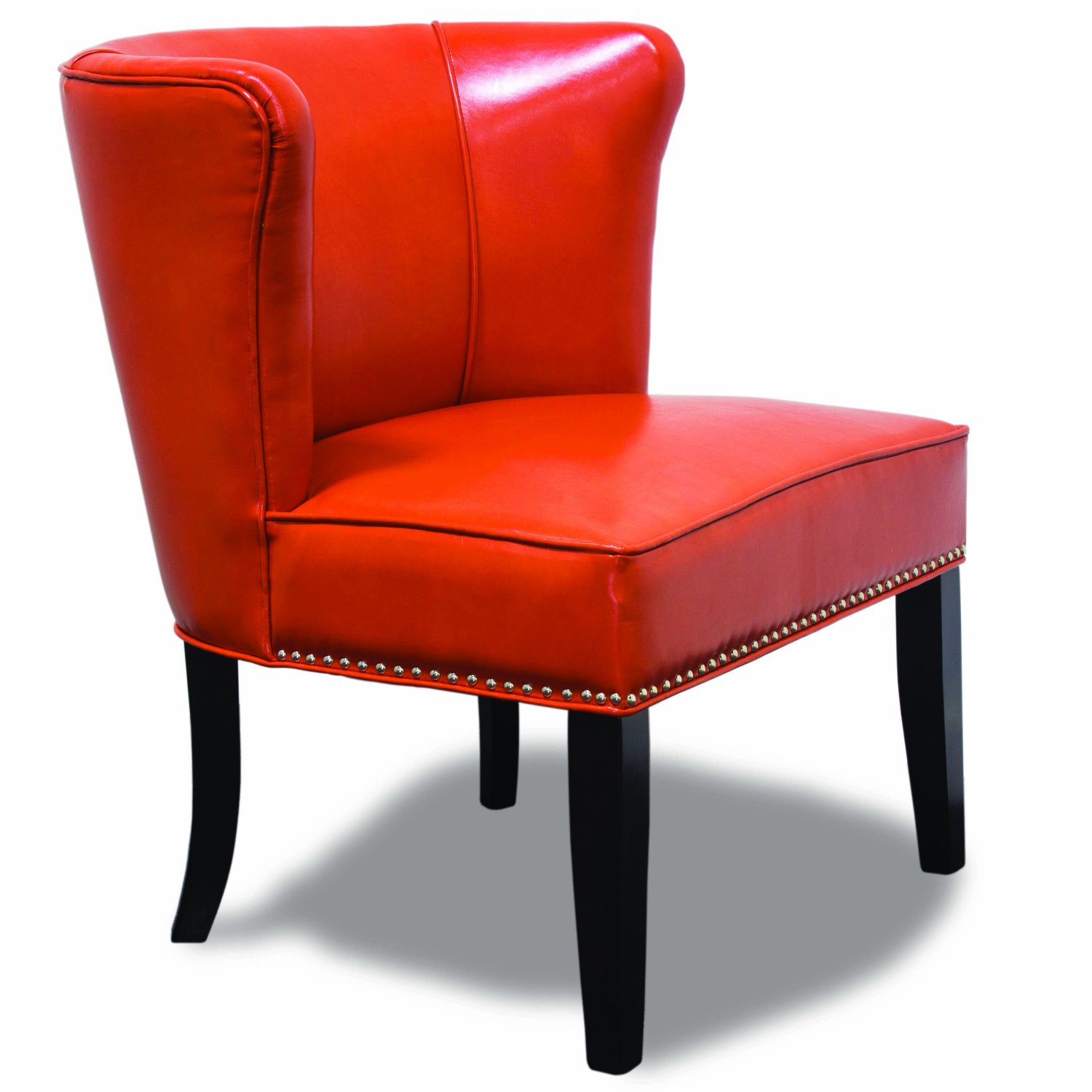 582â Orange Faux Leather Contemporary Living Room 2 Pcs Accent Chair