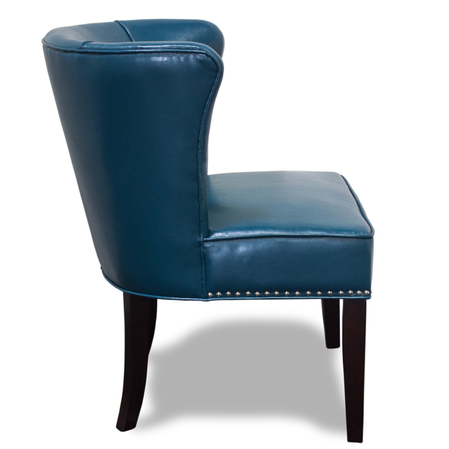 581– Blue Faux Leather Contemporary Living Room 2 Pcs Accent Chair