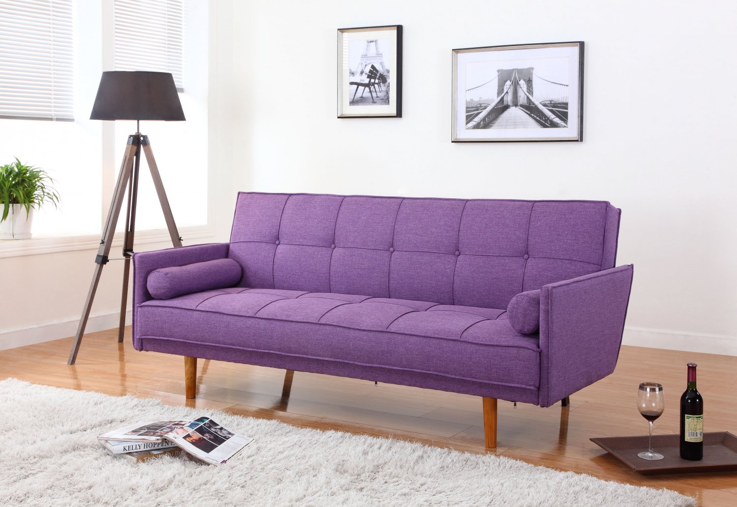purple futon sofa bed