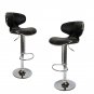 BS27 – Jetson’s Modern Adjustable Swivel Faux Leather 2 Pcs Set Bar Stool (Black )