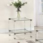 GW122, Monroe Clear Glass with Acrylic Legs Living Room End Table