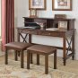 W1806, Cherry Traditional Writing Desk with 2 Stools