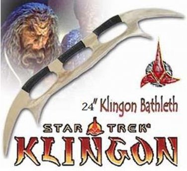 Star Trek Klingon Batleth 24" Battle Axe + Wooden Stand