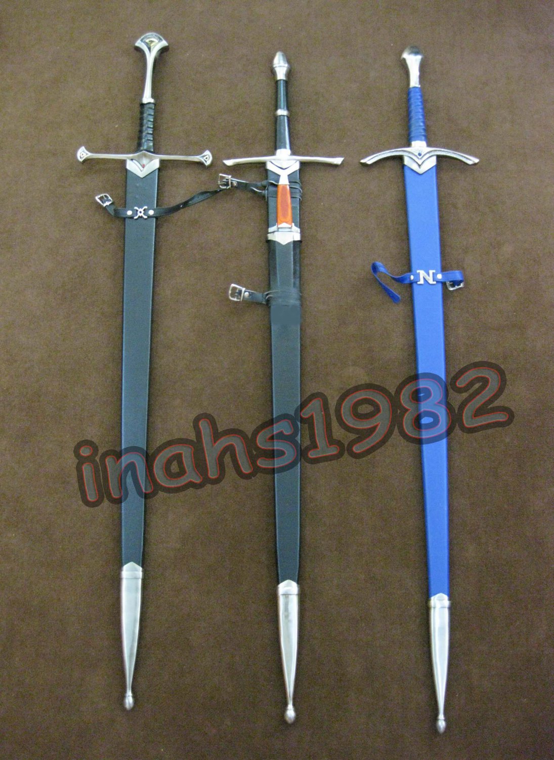 LOTR Anduril Sword of Aragorn + Aragorn Strider Sword + Glamdring of ...