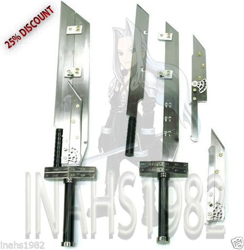 2 PCS MULTI ADVENT CHILDREN BUSTER SWORD WITH DISPLAY WOODEN STAND