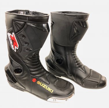 Suzuki Motorcycle Boots Riding Leather 