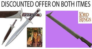 Sting Sword LOTR  + Uruk Hai Scimitar Sword LOTR 31"
