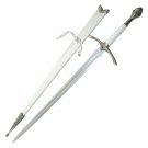 LOTR Glamdring Sword of Gandalf in White Color +Scabbard + Wall Plaque