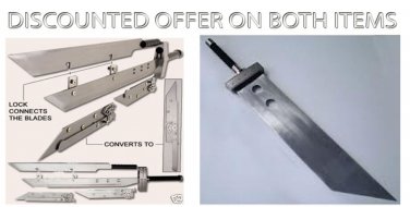 ADVENT CHILDREN BUSTER SWORD + FF CLOUD BUSTER 52"  ( 2 Swords Offer )