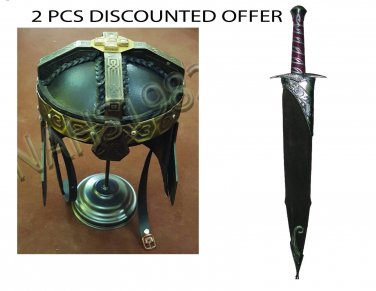 Gimli Helmet FROM LOTR + Sting Sword With Scabbard & Stand