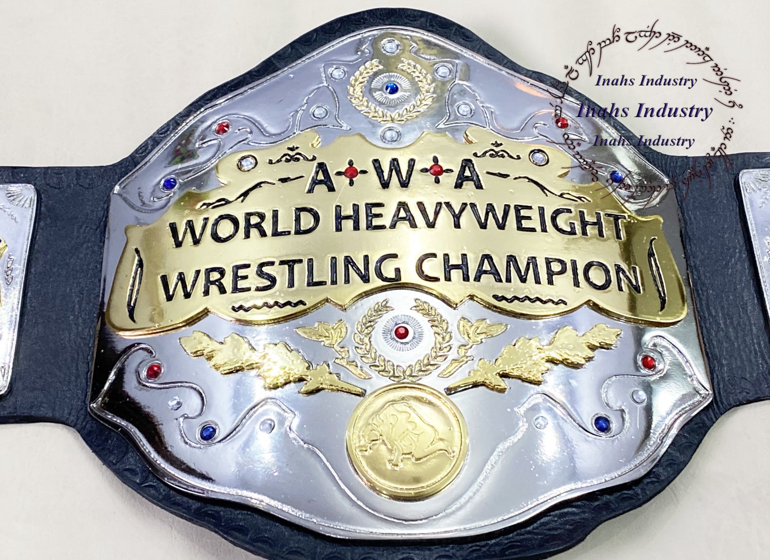 AWA World Heavyweight Championship Title Wrestling Leather Belt 4mm ...