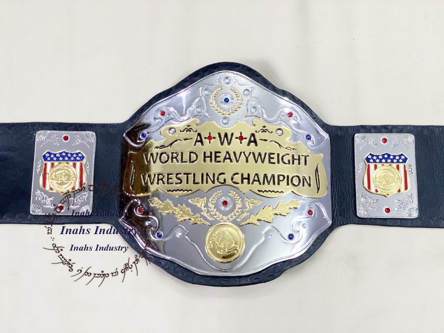 Awa World Heavyweight Championship Title Wrestling Leather Belt 4mm