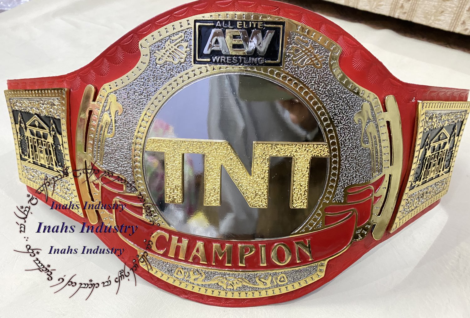 AEW TNT Championship Title Wrestling Leather Belt 4mm Zinc Plates