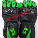 Kawasaki Top Quality Motorbike Original Leather Gloves full Protected
