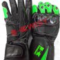 Kawasaki Top Quality Motorbike Original Leather Gloves full Protected